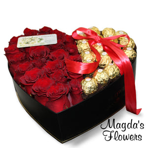 Sweet Romance - The perfect way to show your love and affection is to surprise your loved one with this gorgeous red rose heart box with tasty chocolates inside.   Go ahead! Indulge with your sweet romance.