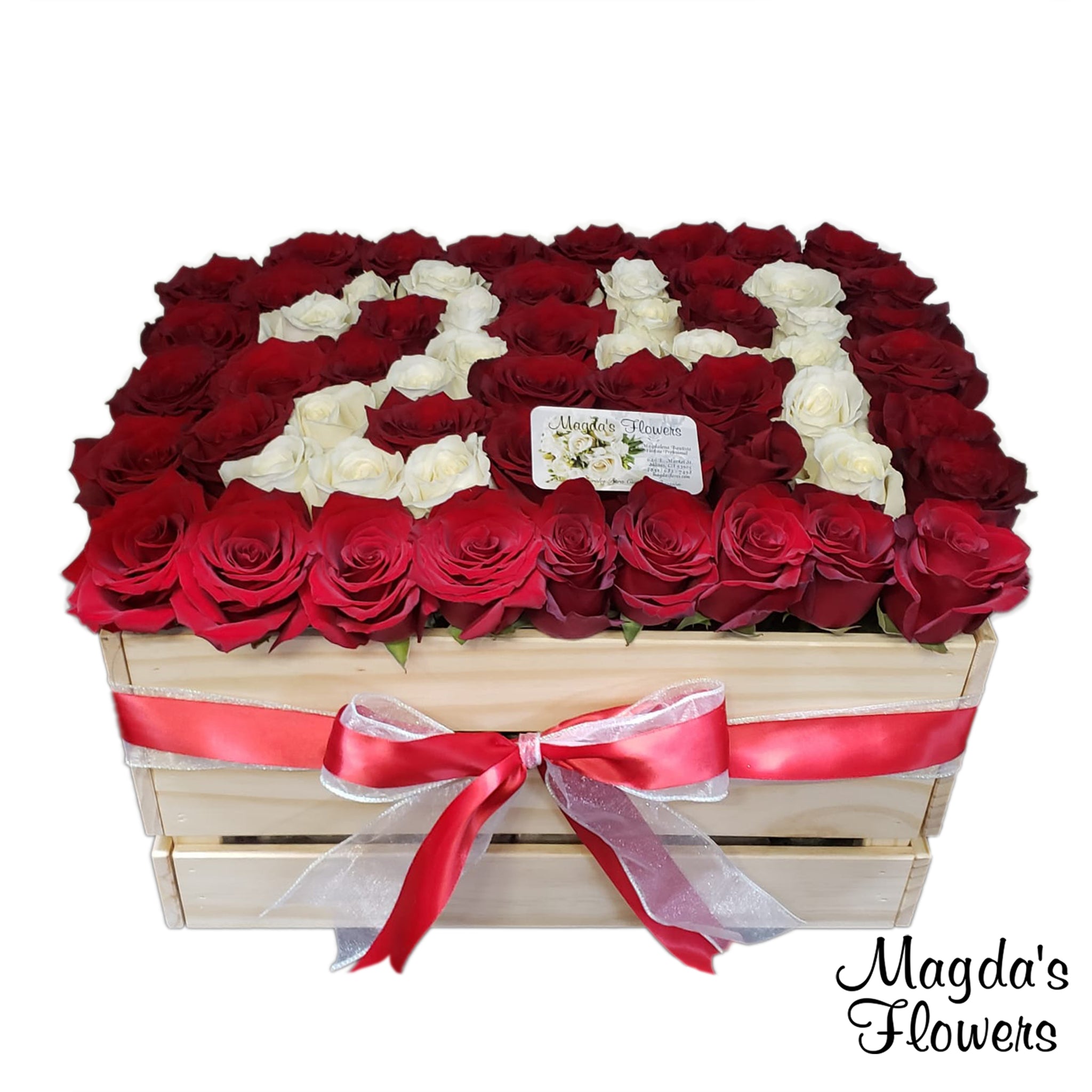 Birthday Rose Crate - Tall Red Roses - Order Flowers Online - Salinas Florist, Local Delivery - Magda's Flowers