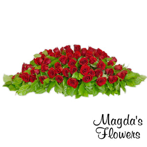 Standard Sympathy casket red roses - Order Flowers Online - Salinas Florist, Local Delivery - Magda's Flowers