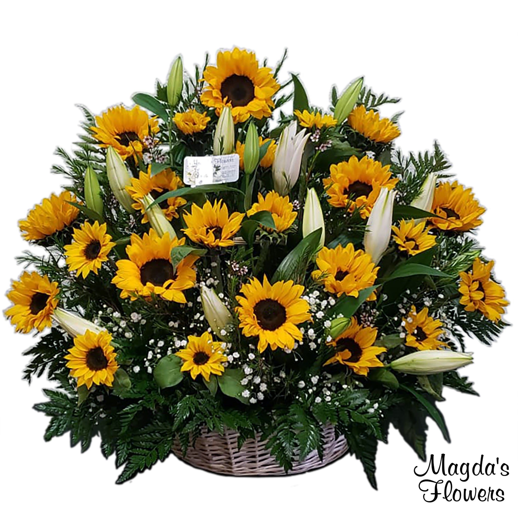 Sunflower & Lilies floral basket - Magdas Flowers - Order flowers online in Salinas, California. 