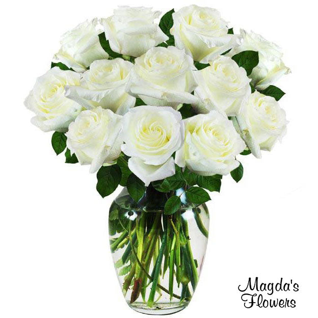 White Rose Floral Vase