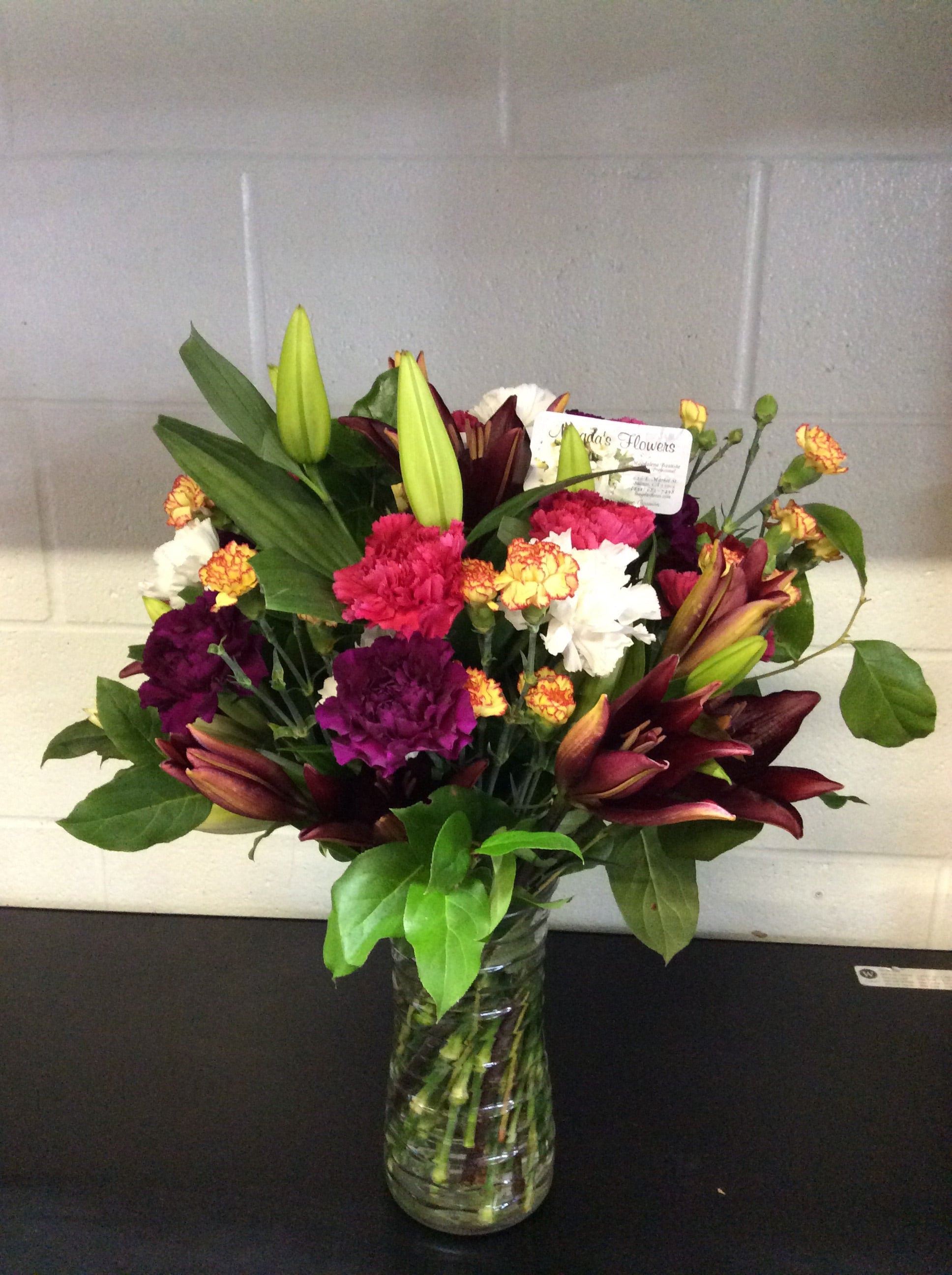 Colorful Floral Vase - Beautiful floral arrangement -  Order Flowers Online - Salinas Florist, Local Delivery - Magda's Flowers